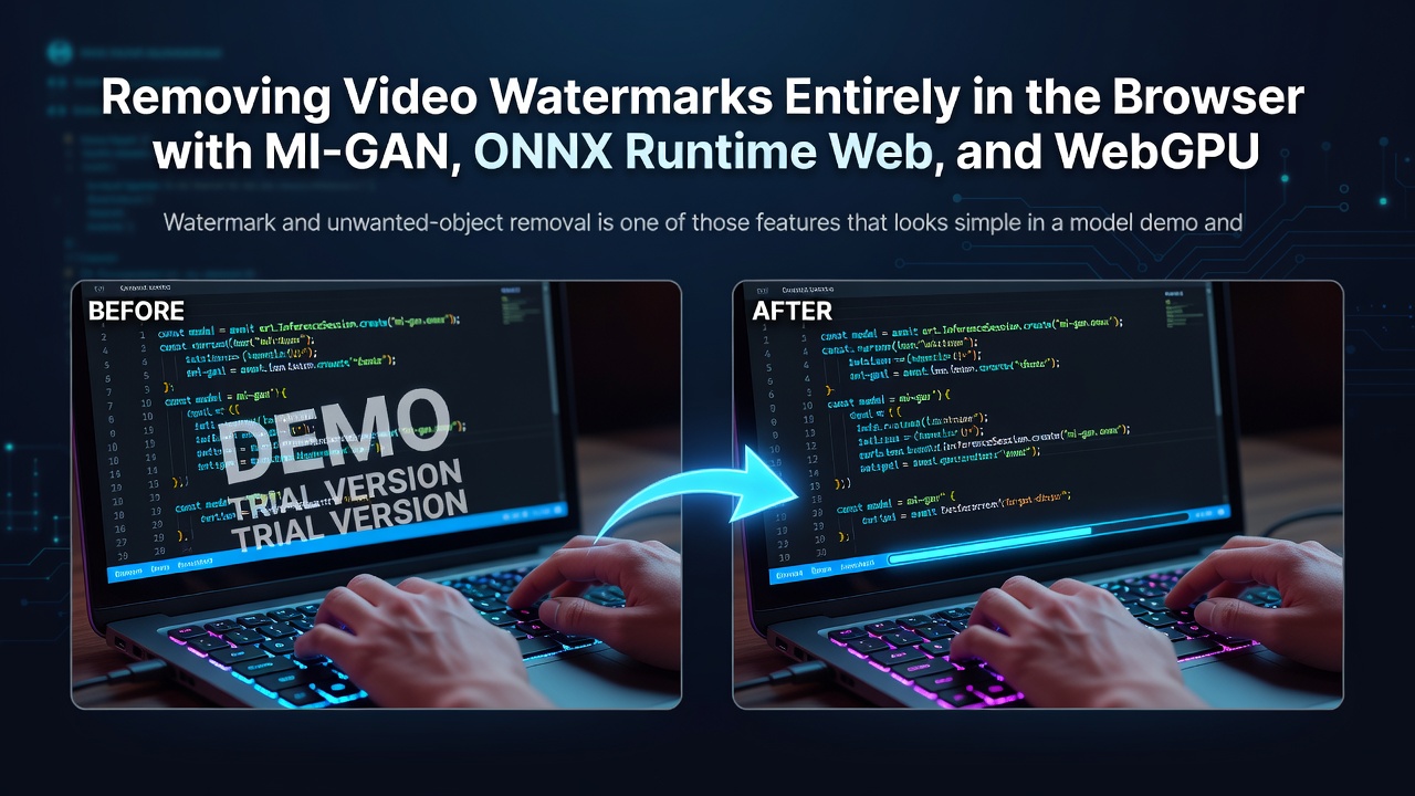 Removing Video Watermarks Entirely in the Browser with MI-GAN, ONNX Runtime Web, and WebGPU