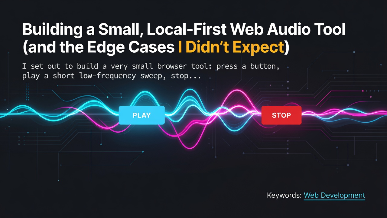 Building a Small, Local-First Web Audio Tool (and the Edge Cases I Didn't Expect)