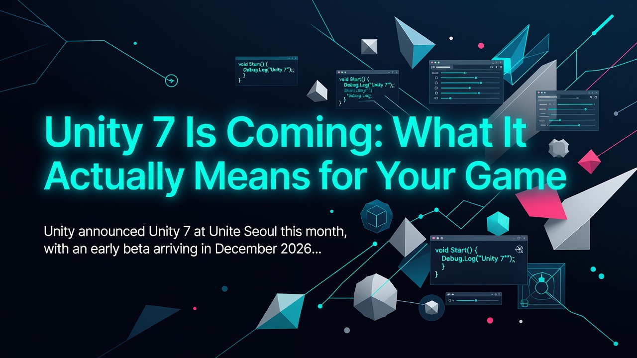 Unity 7 Is Coming: What It Actually Means for Your Game