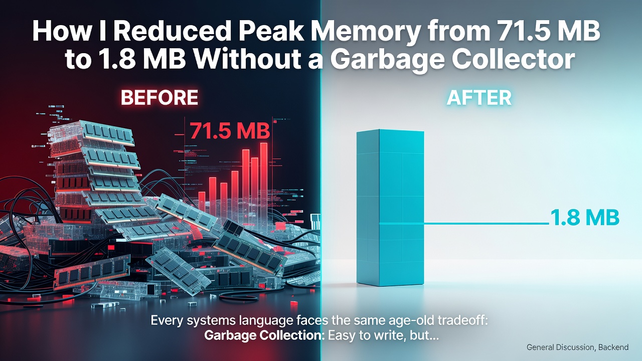 How I Reduced Peak Memory from 71.5 MB to 1.8 MB Without a Garbage Collector
