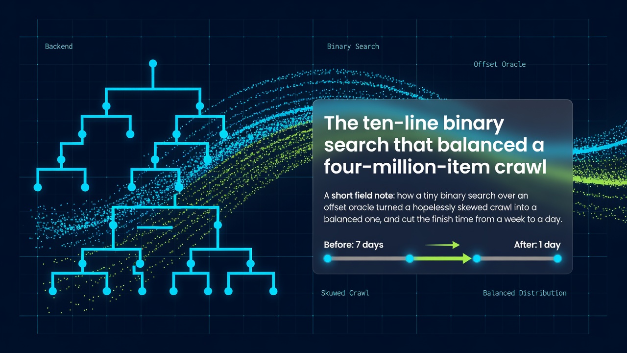The ten-line binary search that balanced a four-million-item crawl