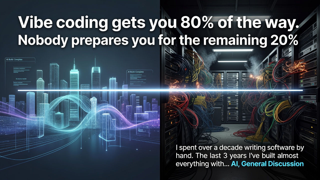 Vibe coding gets you 80% of the way. Nobody prepares you for the remaining 20%