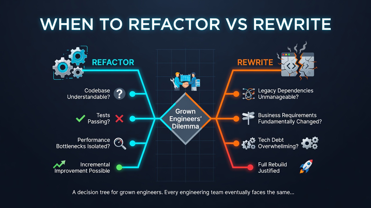 When to refactor vs rewrite
