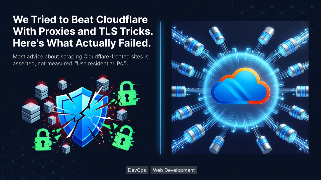 We Tried to Beat Cloudflare With Proxies and TLS Tricks. Here's What Actually Failed.