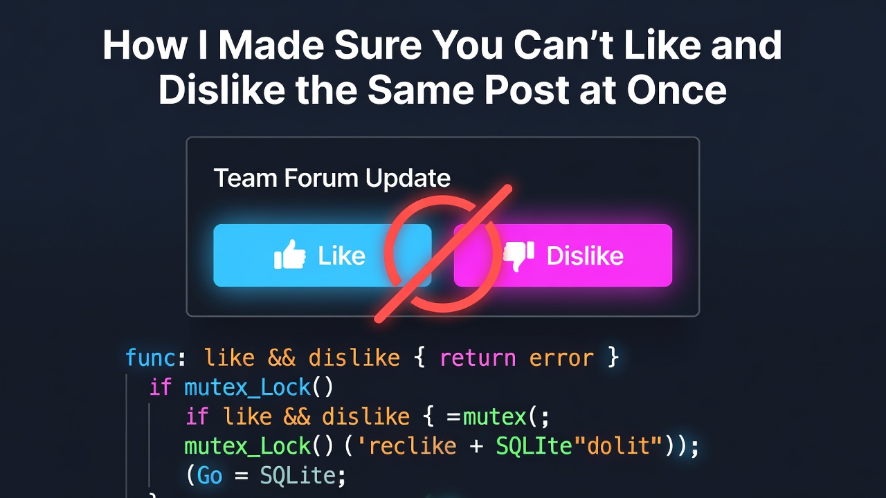 How I Made Sure You Can't Like and Dislike the Same Post at Once