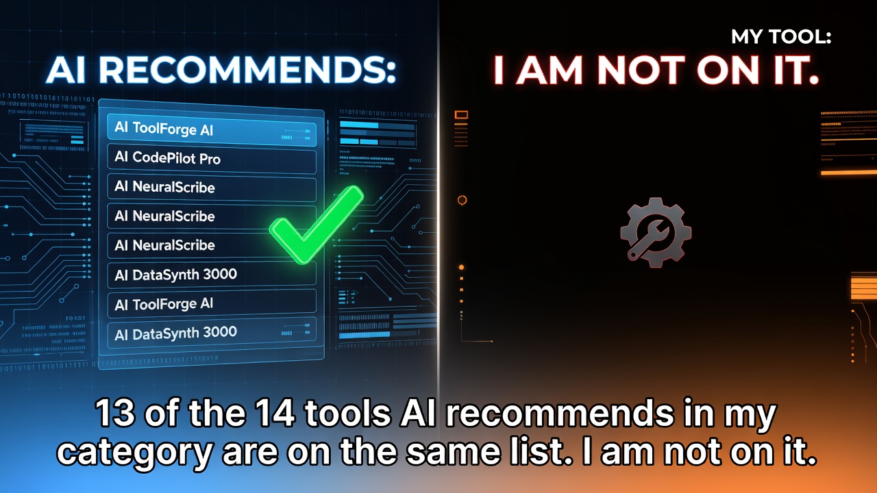 13 of the 14 tools AI recommends in my category are on the same list. I am not on it.