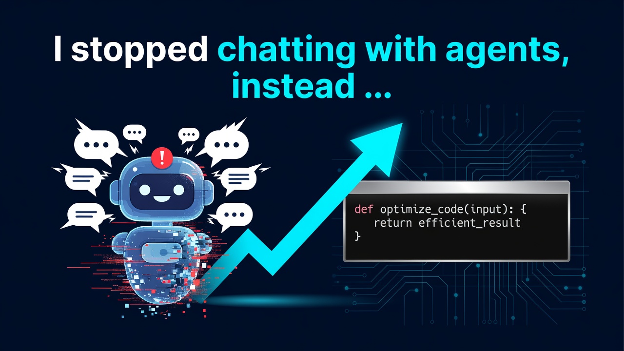 I stopped chatting with agents, instead ...