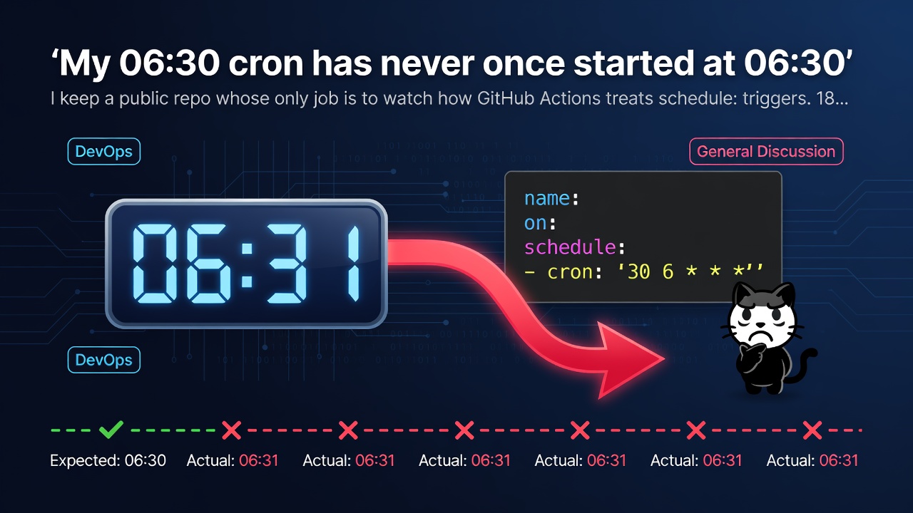 My 06:30 cron has never once started at 06:30