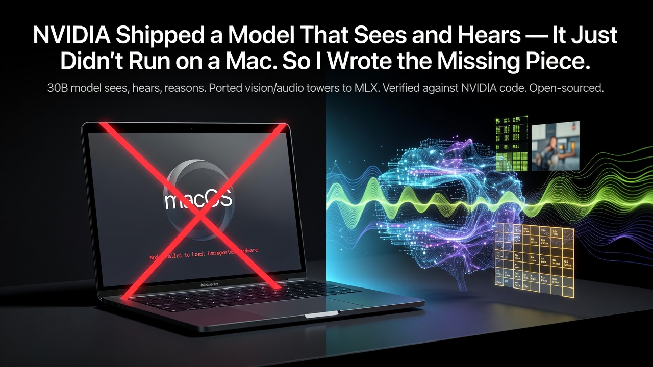 NVIDIA Shipped a Model That Sees and Hears — It Just Didn’t Run on a Mac. So I Wrote the Missing Piece.