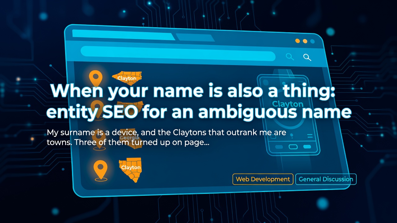 When your name is also a thing: entity SEO for an ambiguous name