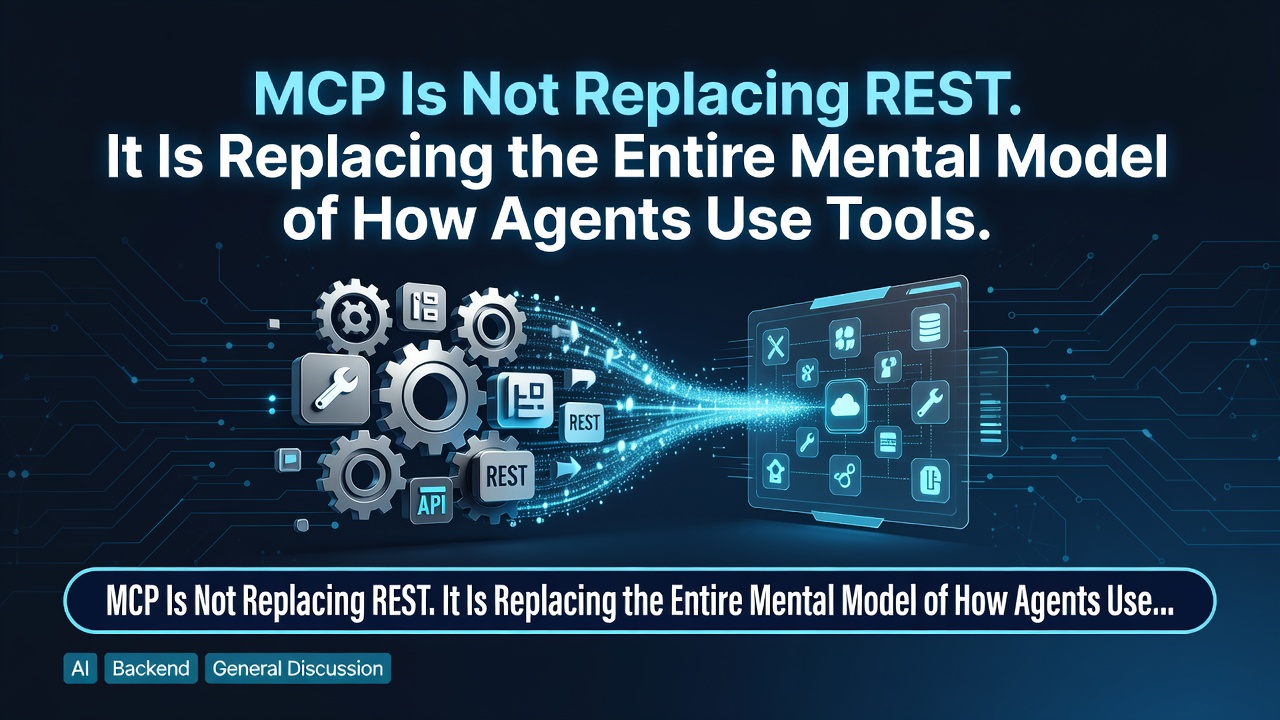 MCP Is Not Replacing REST. It Is Replacing the Entire Mental Model of How Agents Use Tools.