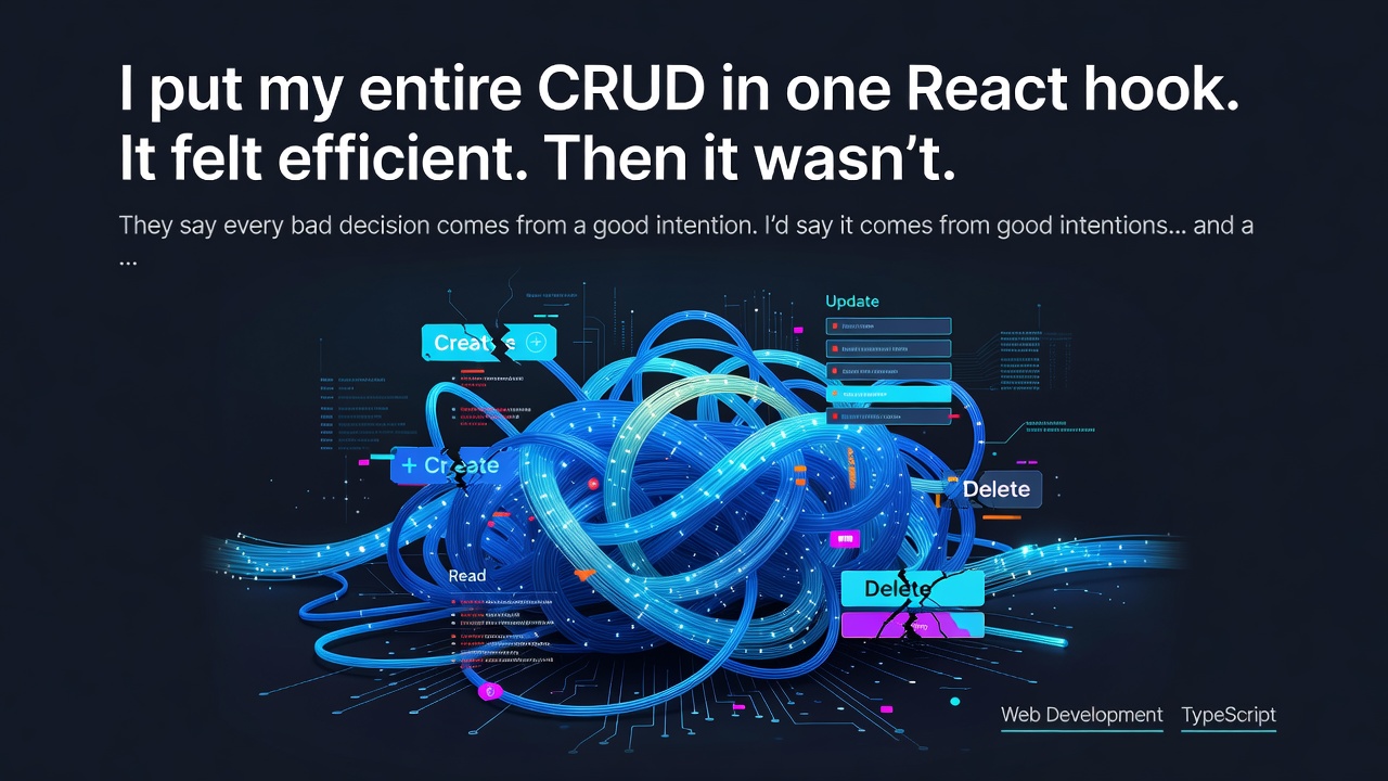 I put my entire CRUD in one React hook. It felt efficient. Then it wasn’t.