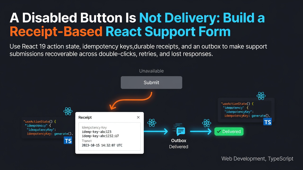 A Disabled Button Is Not Delivery: Build a Receipt-Based React Support Form