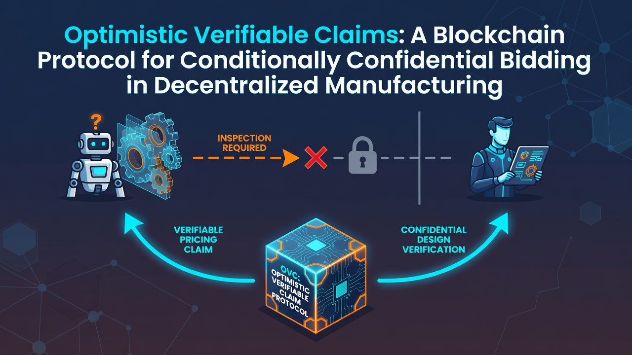 Optimistic Verifiable Claims: A Blockchain Protocol for Conditionally Confidential Bidding in Decentralized Manufacturing