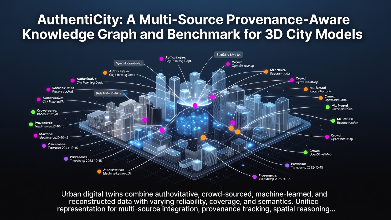 AuthentiCity: A Multi-Source Provenance-Aware Knowledge Graph and Benchmark for 3D City Models