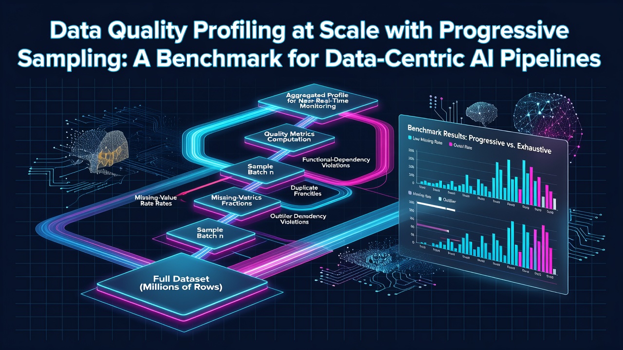Data Quality Profiling at Scale with Progressive Sampling: A Benchmark for Data-Centric AI Pipelines