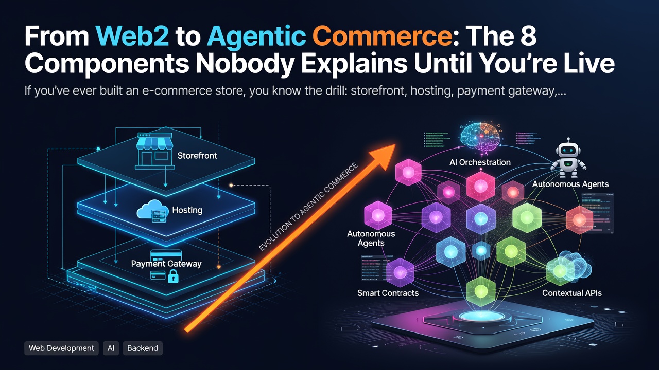 From Web2 to Agentic Commerce: The 8 Components Nobody Explains Until You're Live