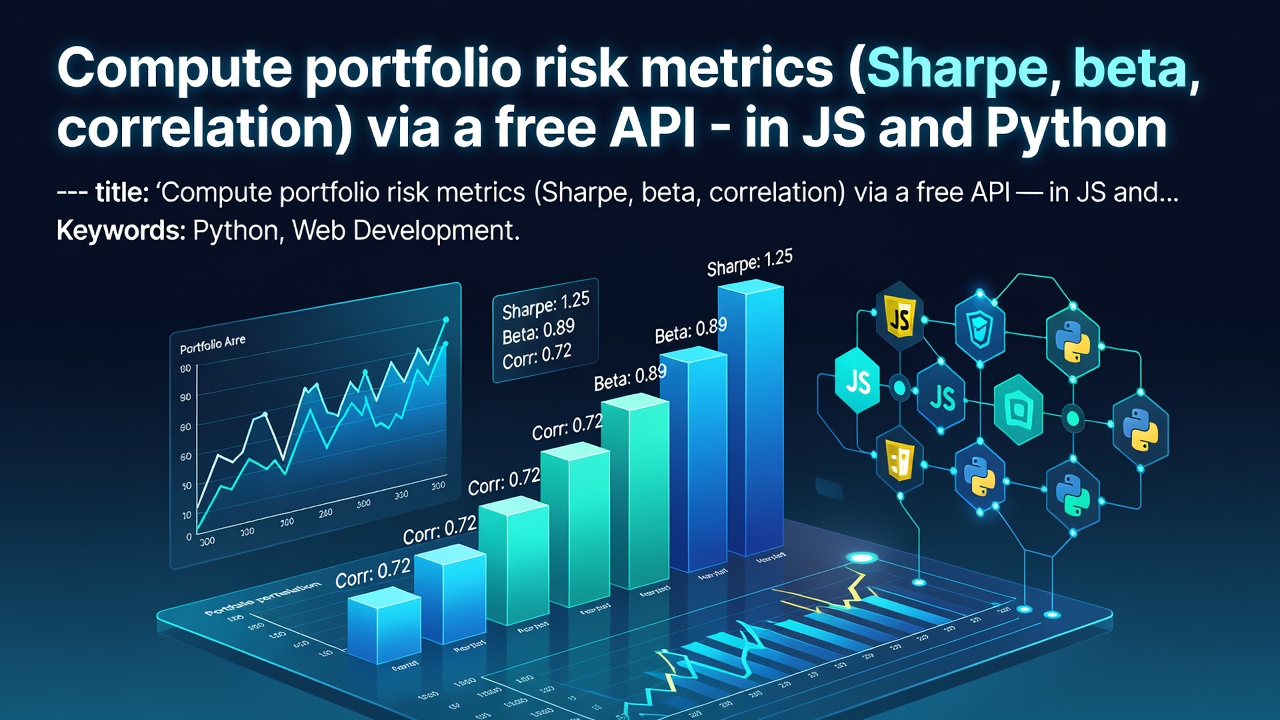 Compute portfolio risk metrics (Sharpe, beta, correlation) via a free API - in JS and Python