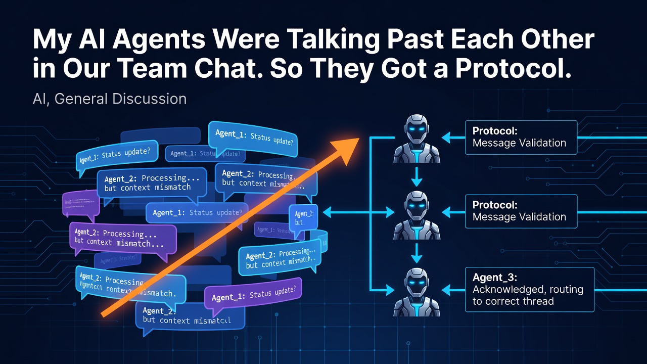 My AI Agents Were Talking Past Each Other in Our Team Chat. So They Got a Protocol.