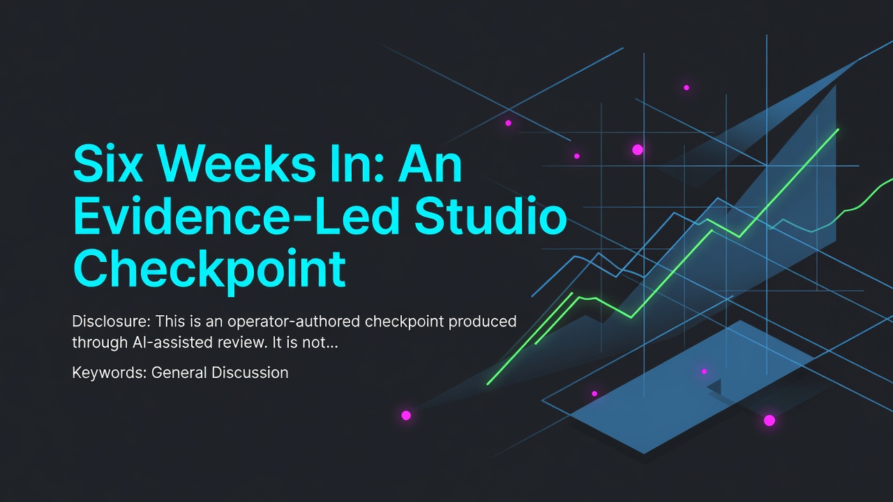 Six Weeks In: An Evidence-Led Studio Checkpoint
