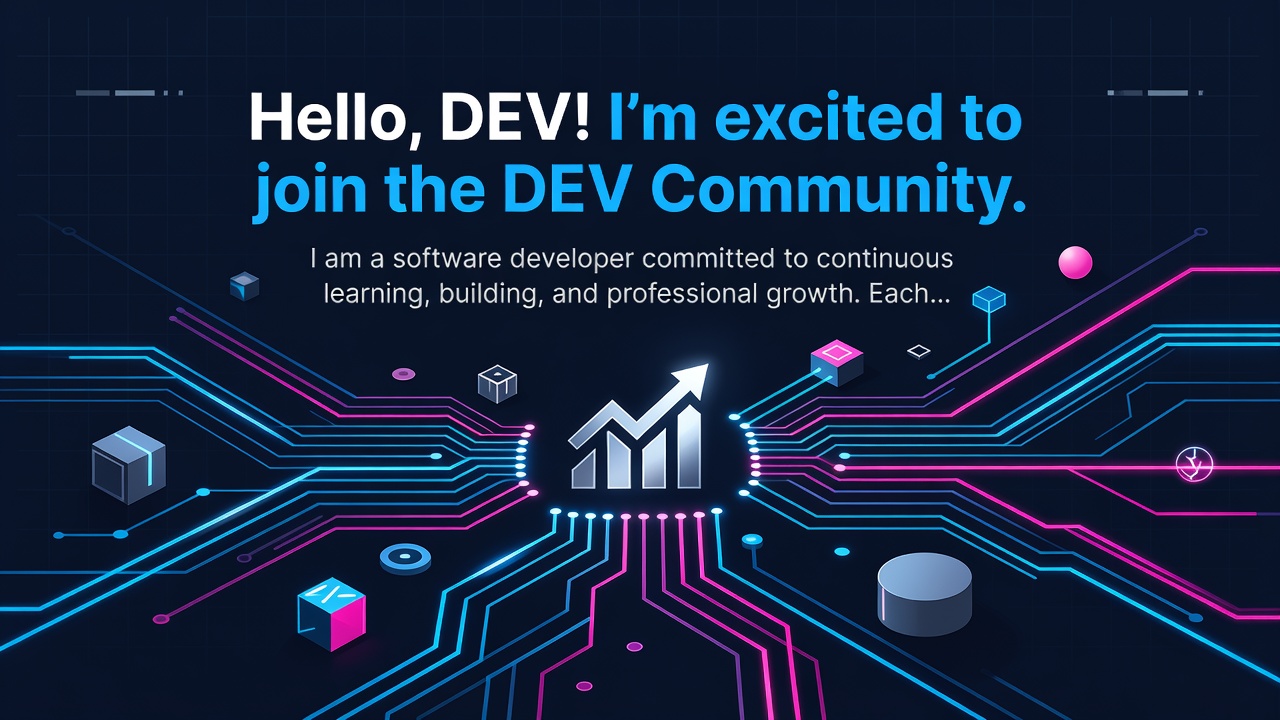 Hello, DEV! I'm excited to join the DEV Community.