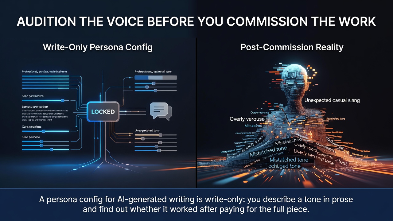 Audition the voice before you commission the work