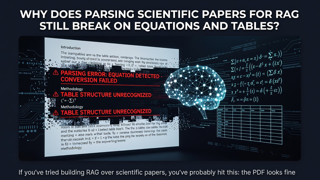 Why does parsing scientific papers for RAG still break on equations and tables?