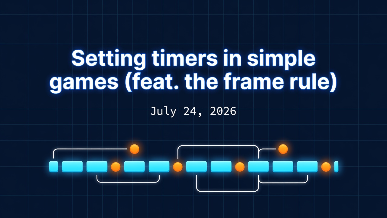 Setting timers in simple games (feat. the frame rule)