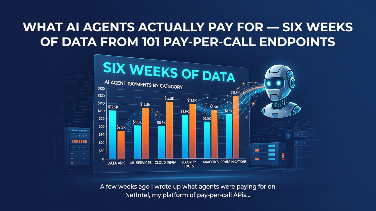 What AI agents actually pay for — six weeks of data from 101 pay-per-call endpoints