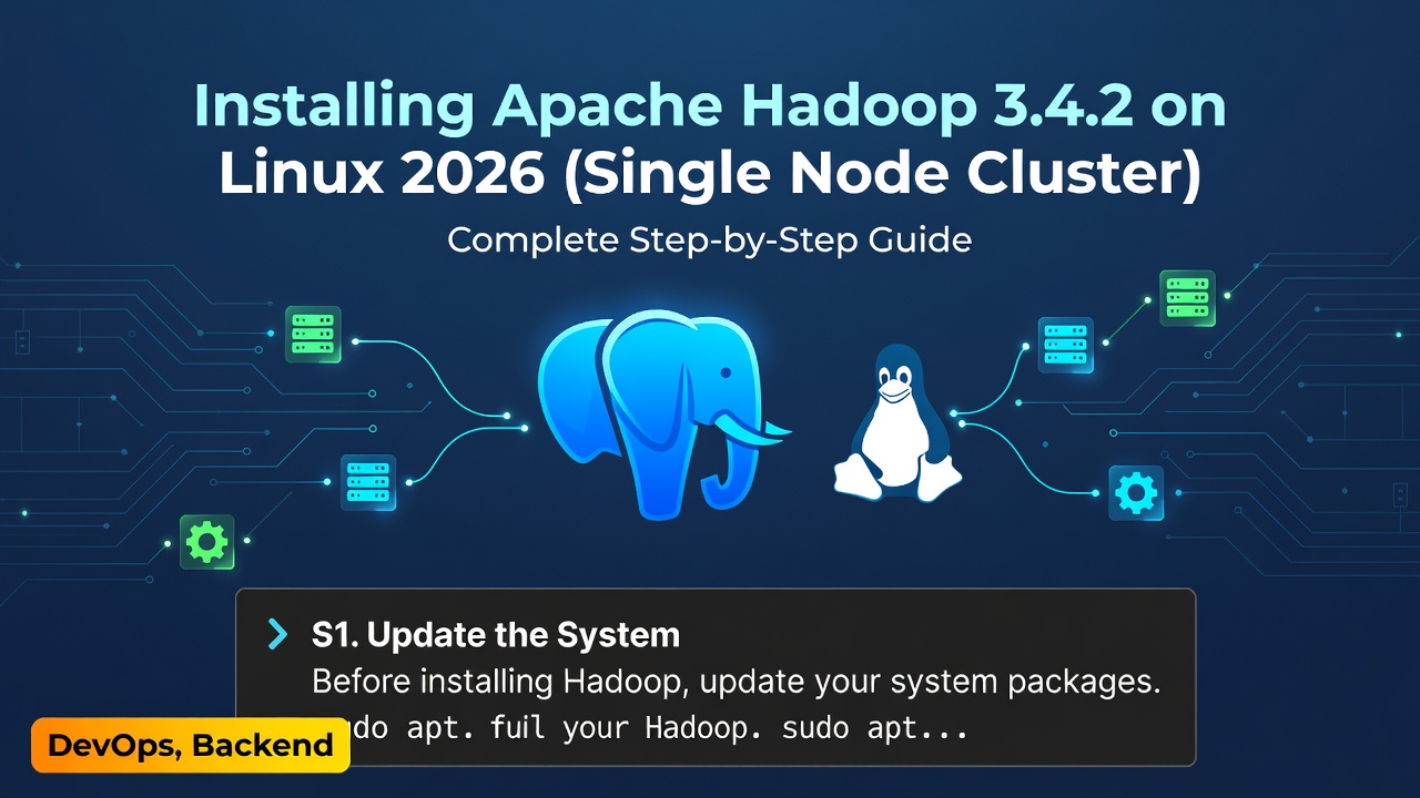 Installing Apache Hadoop 3.4.2 on Linux 2026 (Single Node Cluster) Complete Step-by-Step Guide