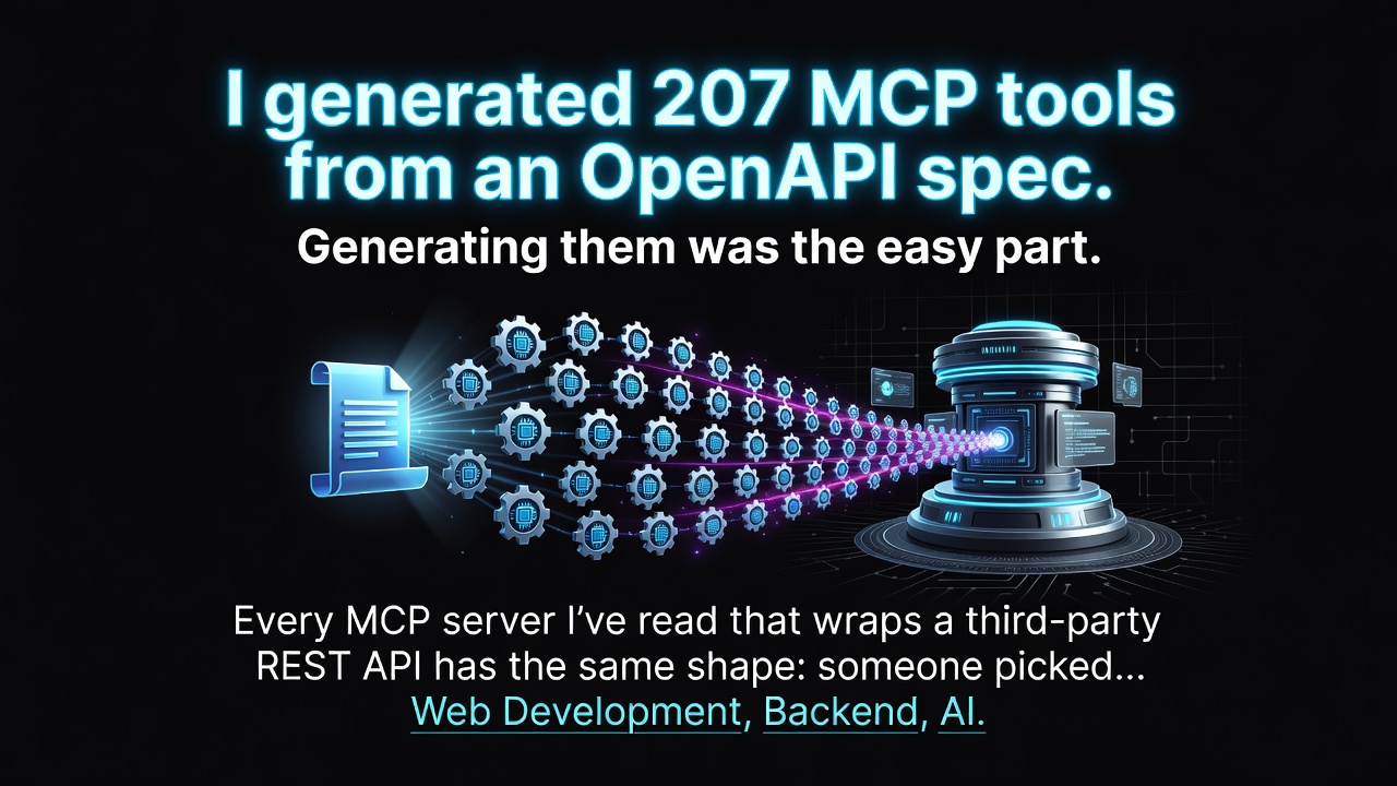 I generated 207 MCP tools from an OpenAPI spec. Generating them was the easy part.