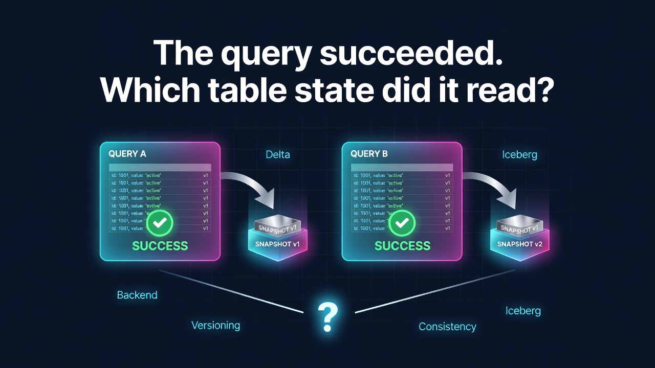 The query succeeded. Which table state did it read?