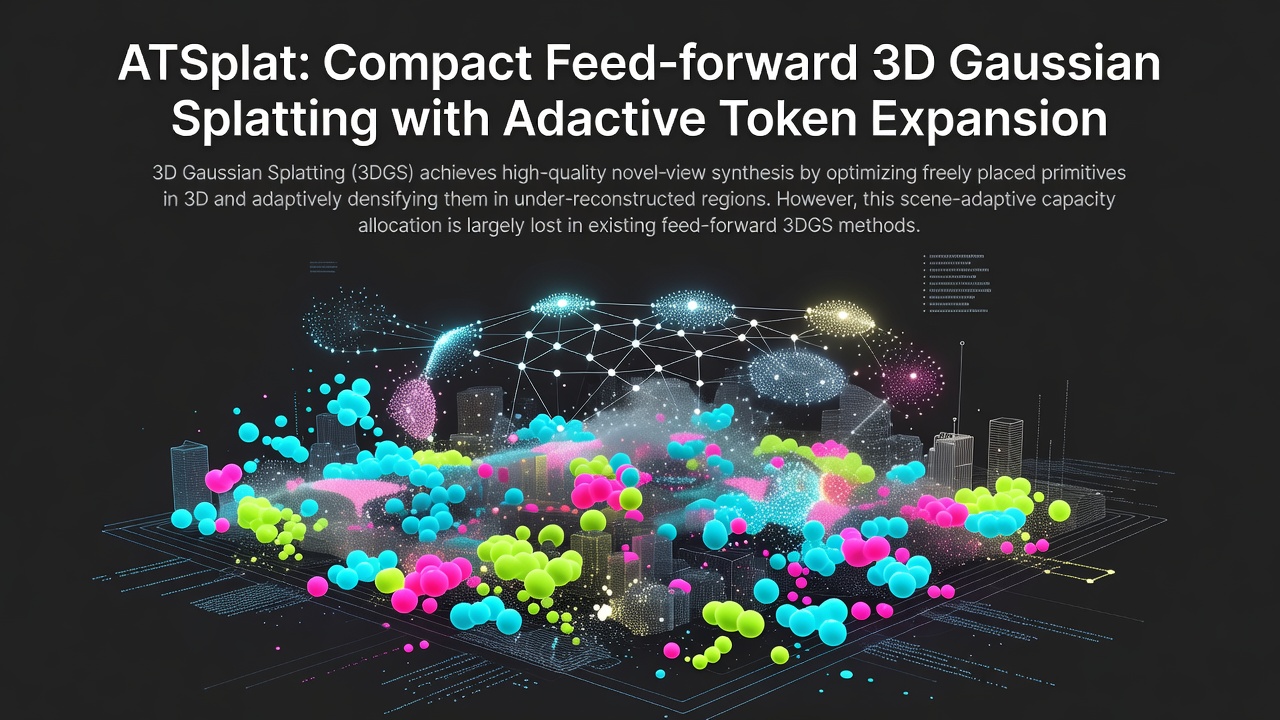 ATSplat: Compact Feed-forward 3D Gaussian Splatting with Adaptive Token Expansion