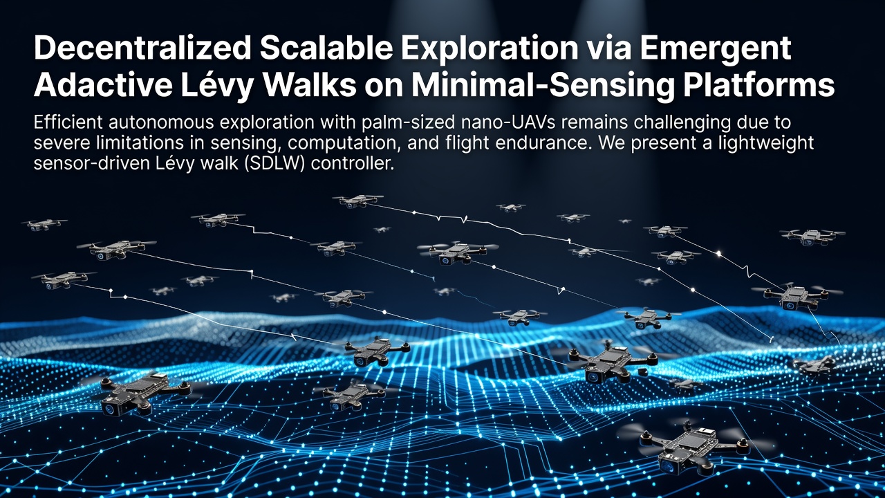 Decentralized Scalable Exploration via Emergent Adaptive L\'evy Walks on Minimal-Sensing Platforms