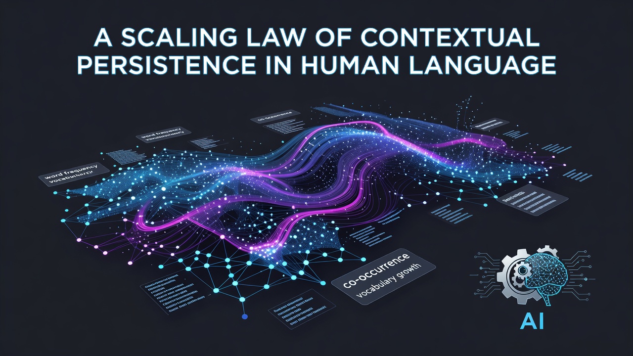 A scaling law of contextual persistence in human language