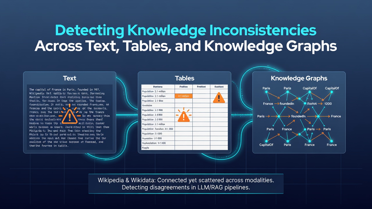 Detecting Knowledge Inconsistencies Across Text, Tables, and Knowledge Graphs