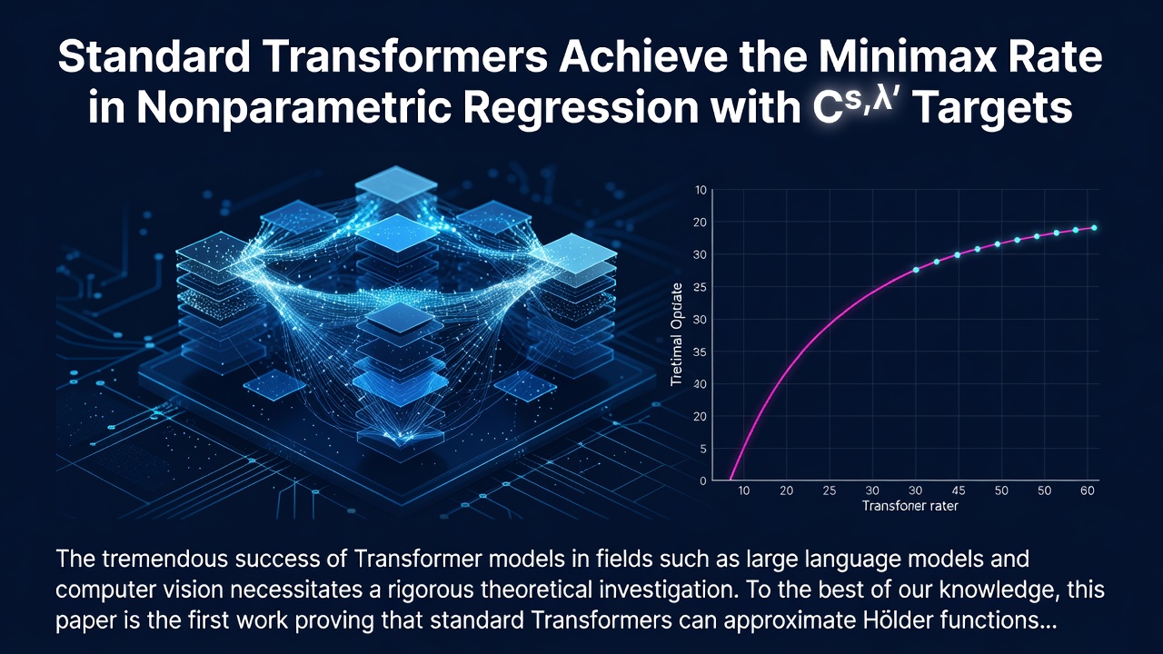 Standard Transformers Achieve the Minimax Rate in Nonparametric Regression with $C^{s,\lambda}$ Targets