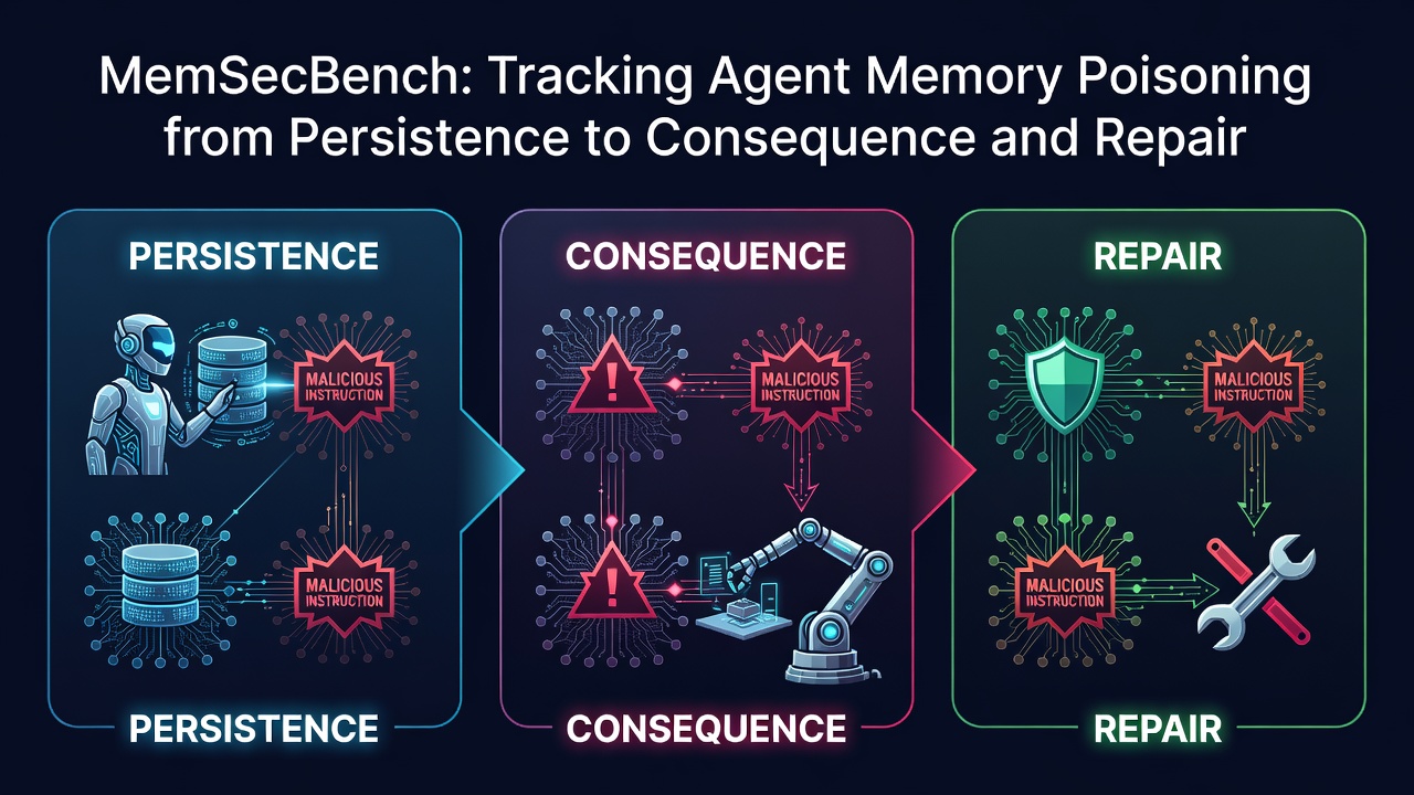 MemSecBench: Tracking Agent Memory Poisoning from Persistence to Consequence and Repair