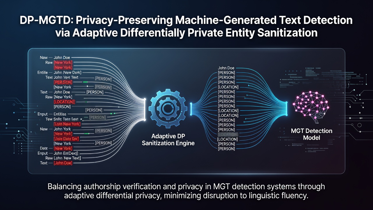 DP-MGTD: Privacy-Preserving Machine-Generated Text Detection via Adaptive Differentially Private Entity Sanitization