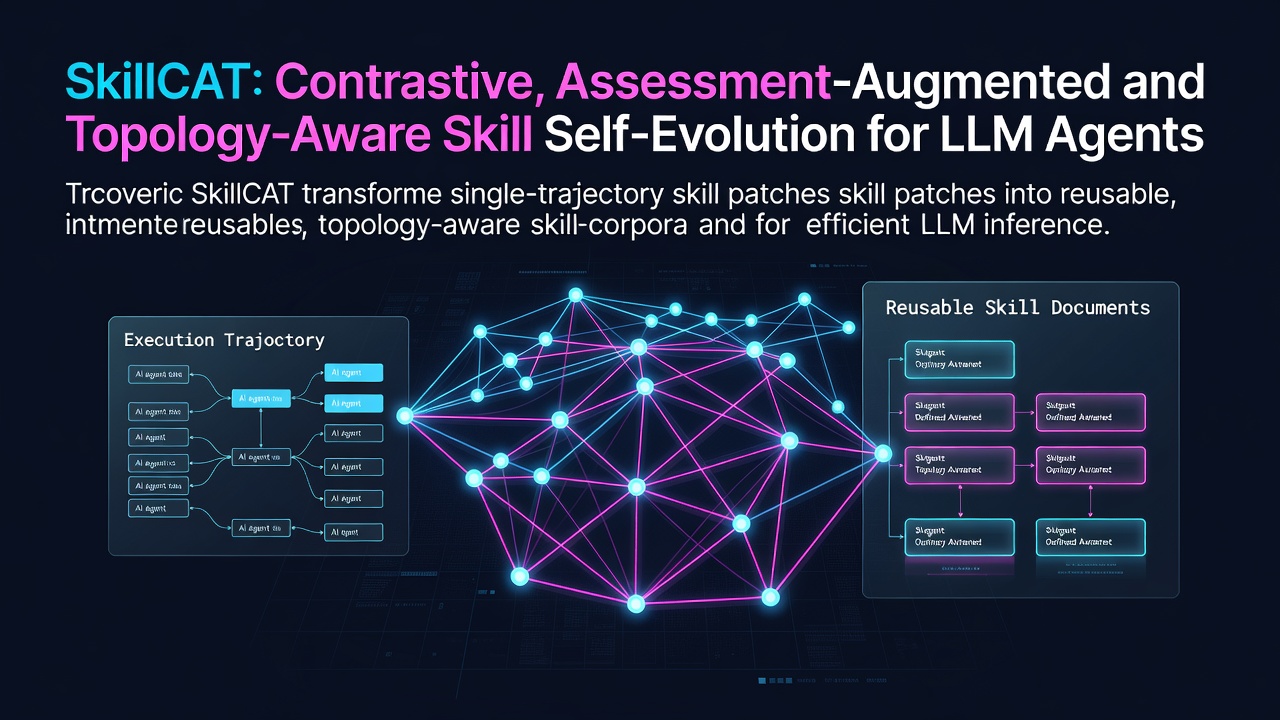 SkillCAT: Contrastive, Assessment-Augmented and Topology-AwareSkill Self-Evolution for LLM Agents