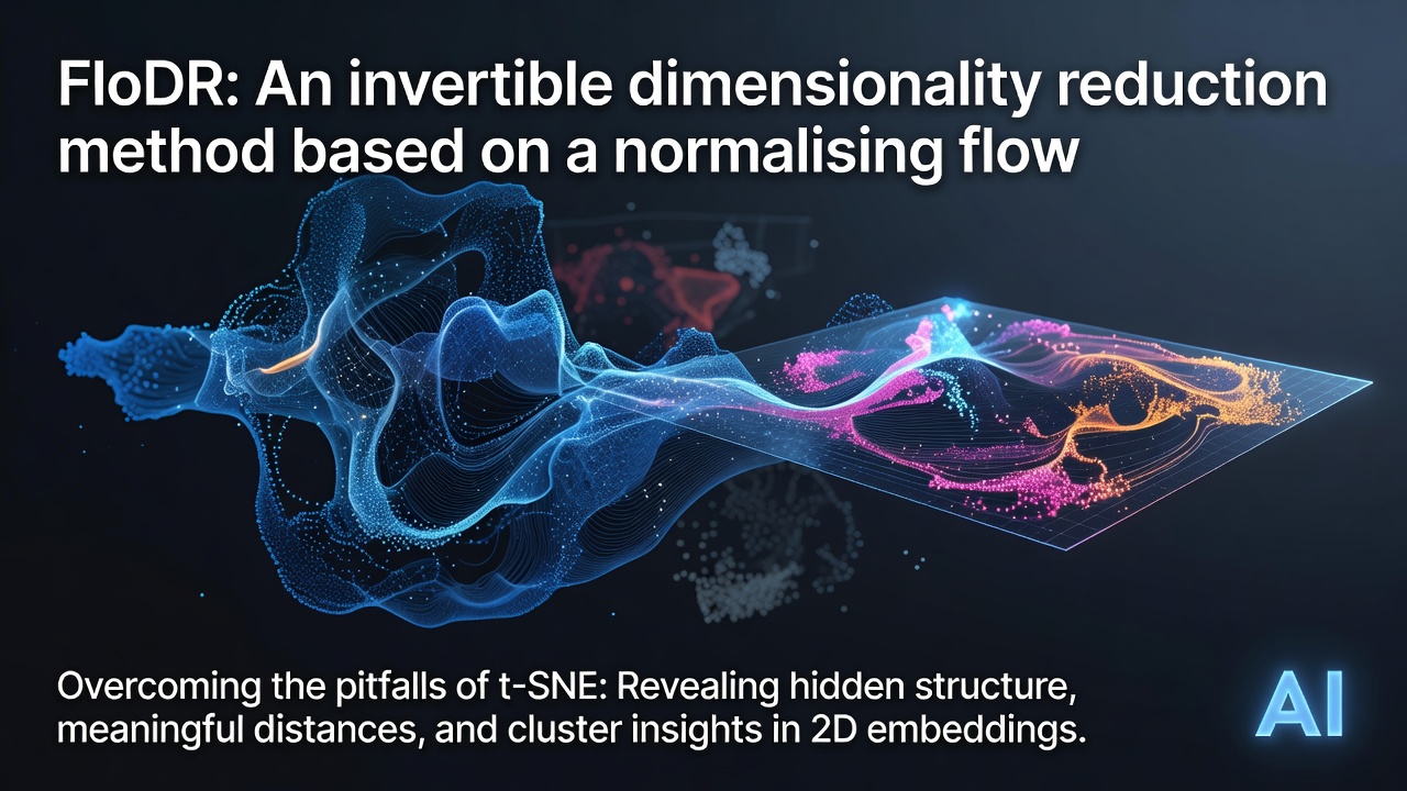 FloDR: An invertible dimensionality reduction method based on a normalising flow