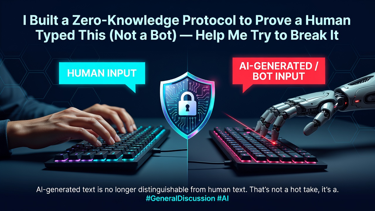 I Built a Zero-Knowledge Protocol to Prove a Human Typed This (Not a Bot) — Help Me Try to Break It