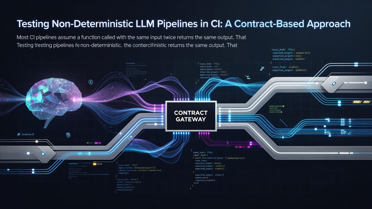 Testing Non-Deterministic LLM Pipelines in CI: A Contract-Based Approach