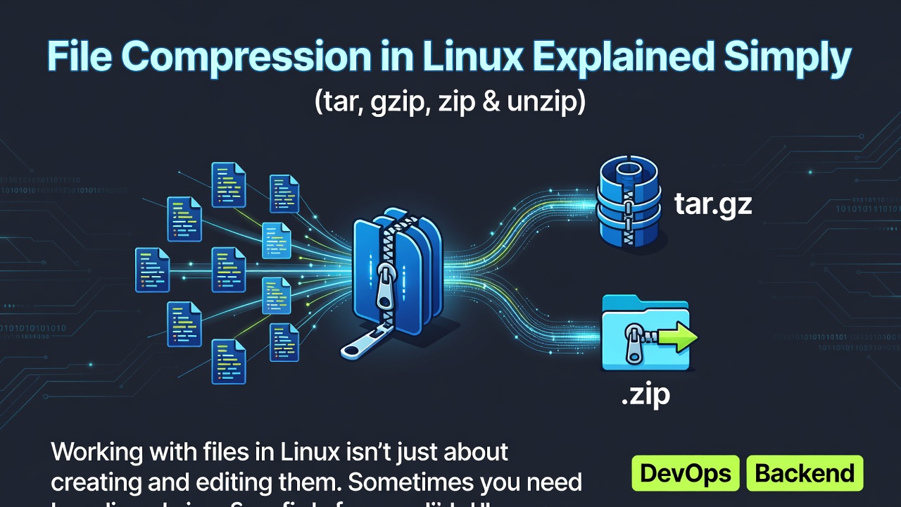 File Compression in Linux Explained Simply (tar, gzip, zip & unzip)