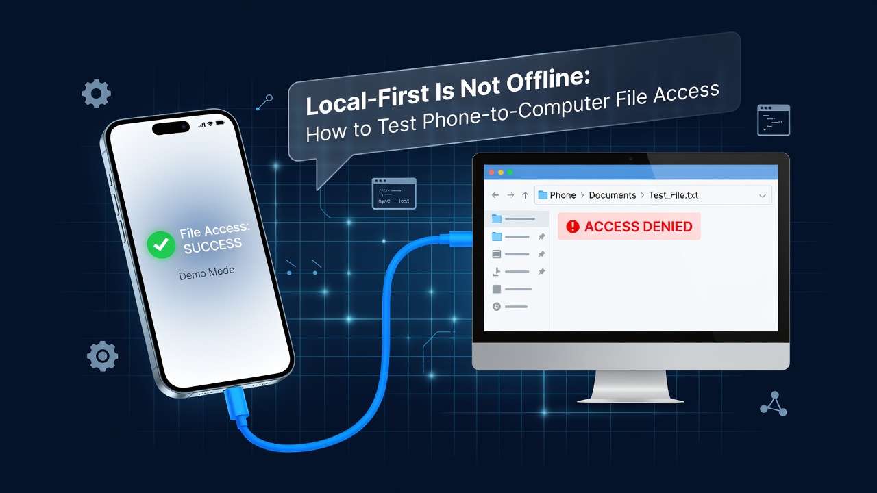 Local-First Is Not Offline: How to Test Phone-to-Computer File Access