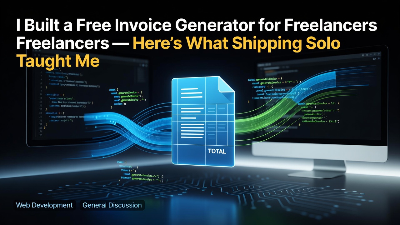 I Built a Free Invoice Generator for Freelancers — Here's What Shipping Solo Taught Me