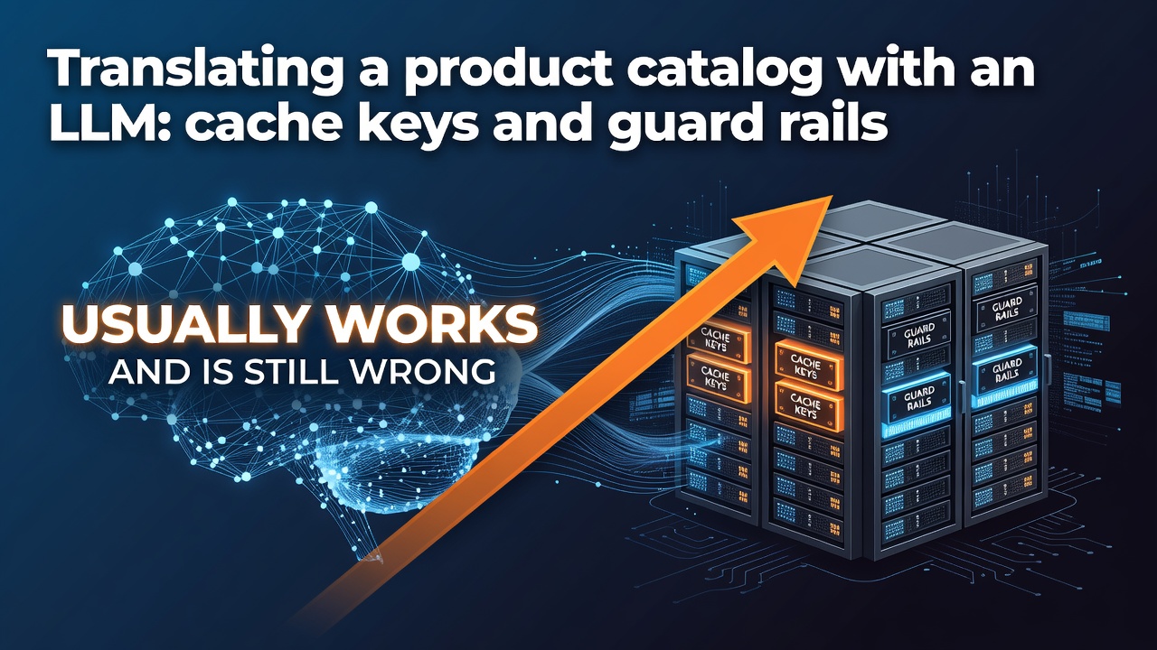Translating a product catalog with an LLM: cache keys and guard rails