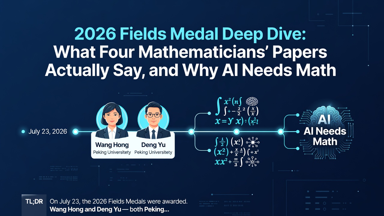 2026 Fields Medal Deep Dive: What Four Mathematicians' Papers Actually Say, and Why AI Needs Math