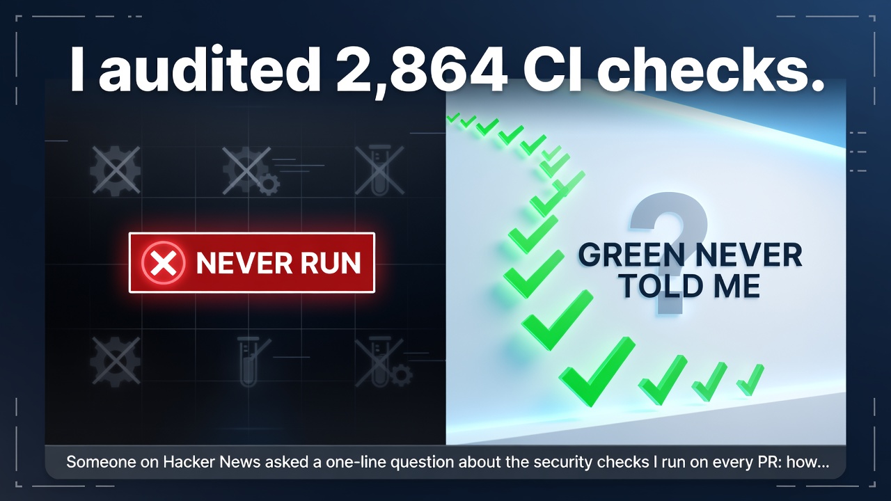 I audited 2,864 CI checks. Several had never run, and green never told me.