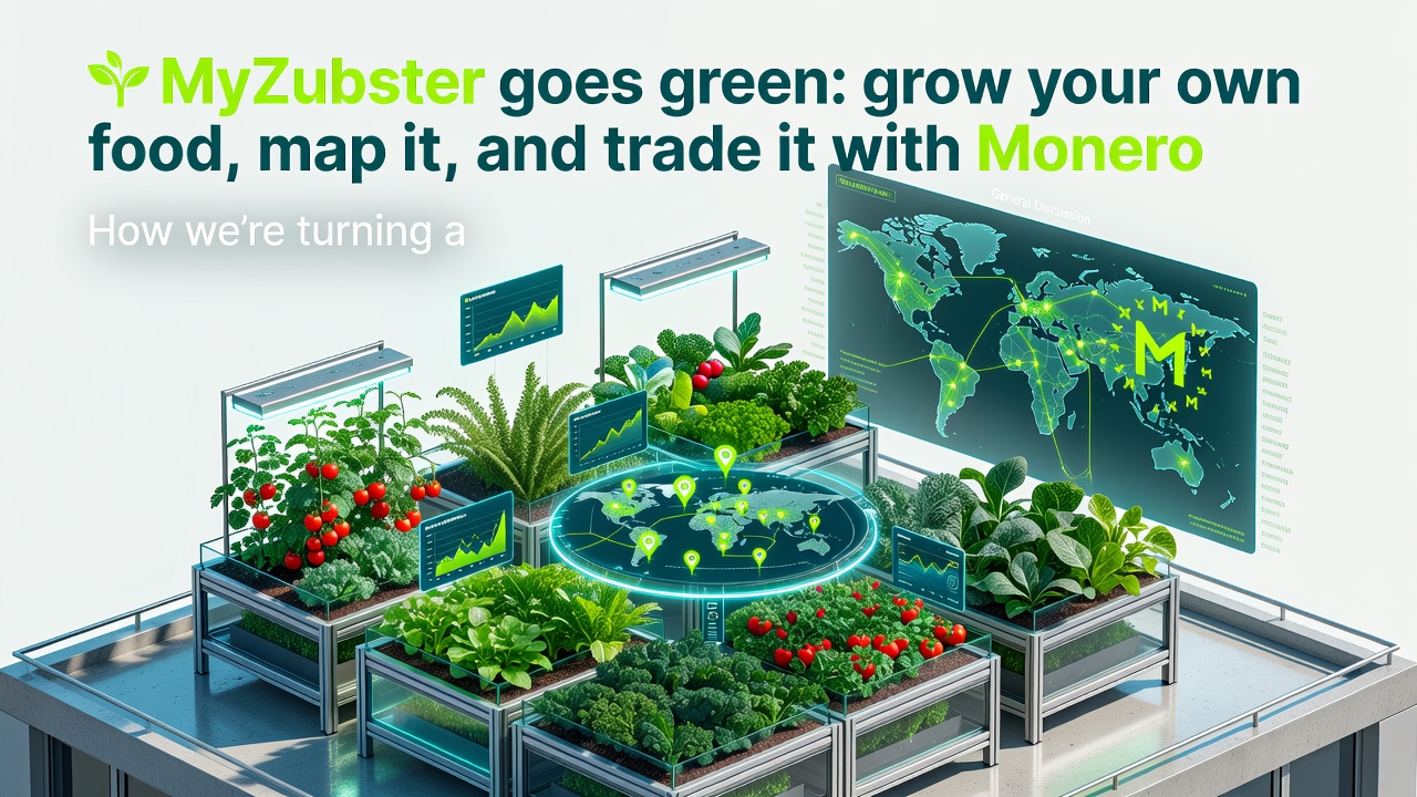 🌱 MyZubster goes green: grow your own food, map it, and trade it with Monero